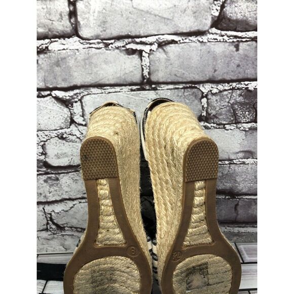 J.CREW Eloise Blue Striped Fabric Espadrilles Wedge Ankle Wrap Sandals Women 8M - Picture 8 of 16